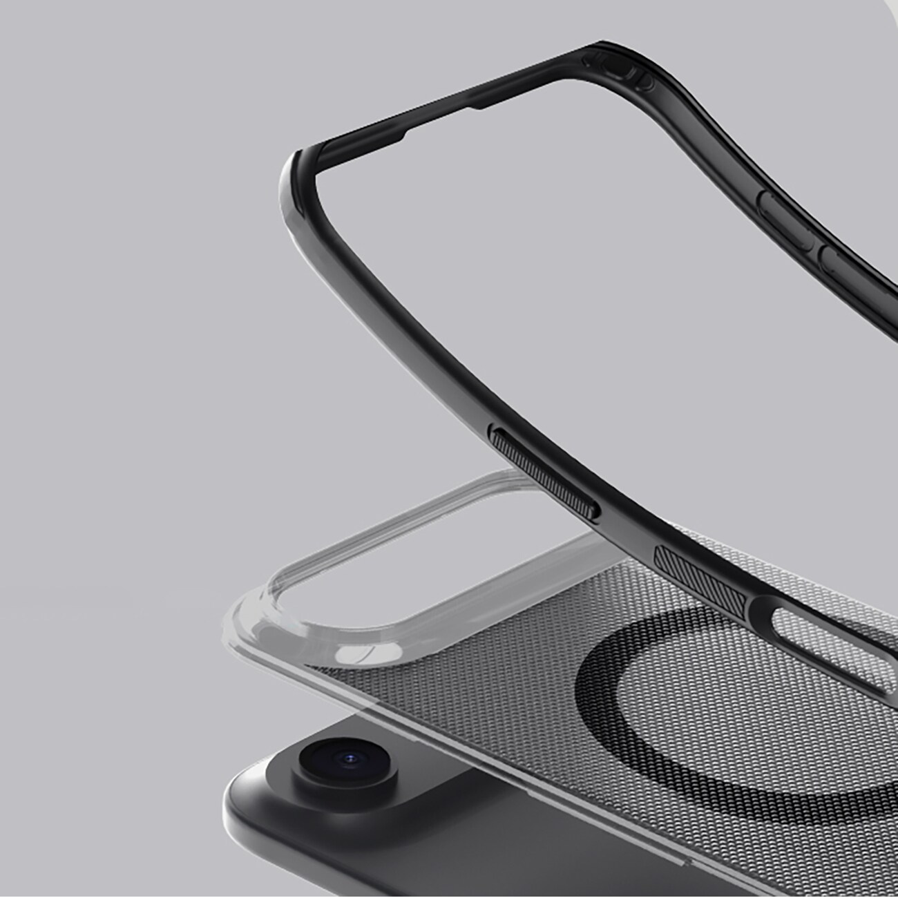 Nillkin Super Frosted Shield Pro MagSafe-kompatibelt etui til iPhone 17 Air – gennemsigtig sort