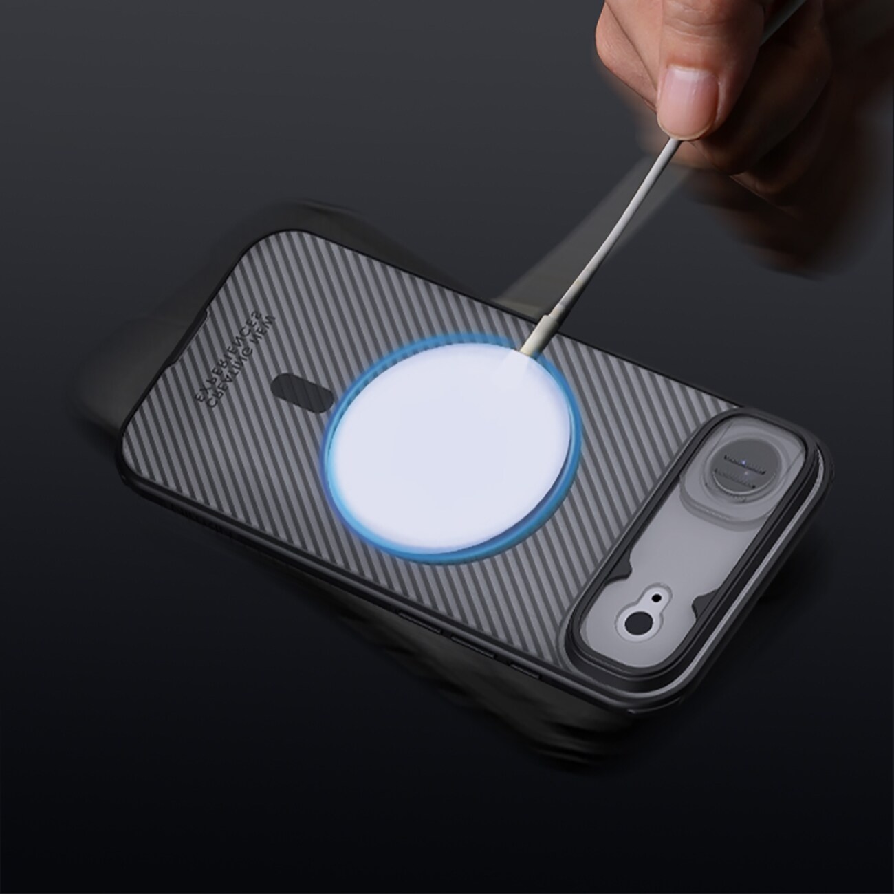 Nillkin CamShield Pro MagSafe-kompatibelt etui til iPhone 17 Air – gennemsigtig sort