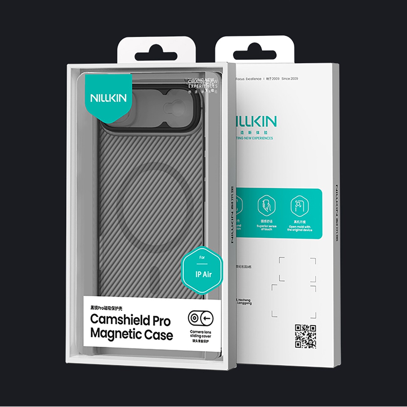 Nillkin CamShield Pro MagSafe-kompatibelt etui til iPhone 17 Air – gennemsigtig sort