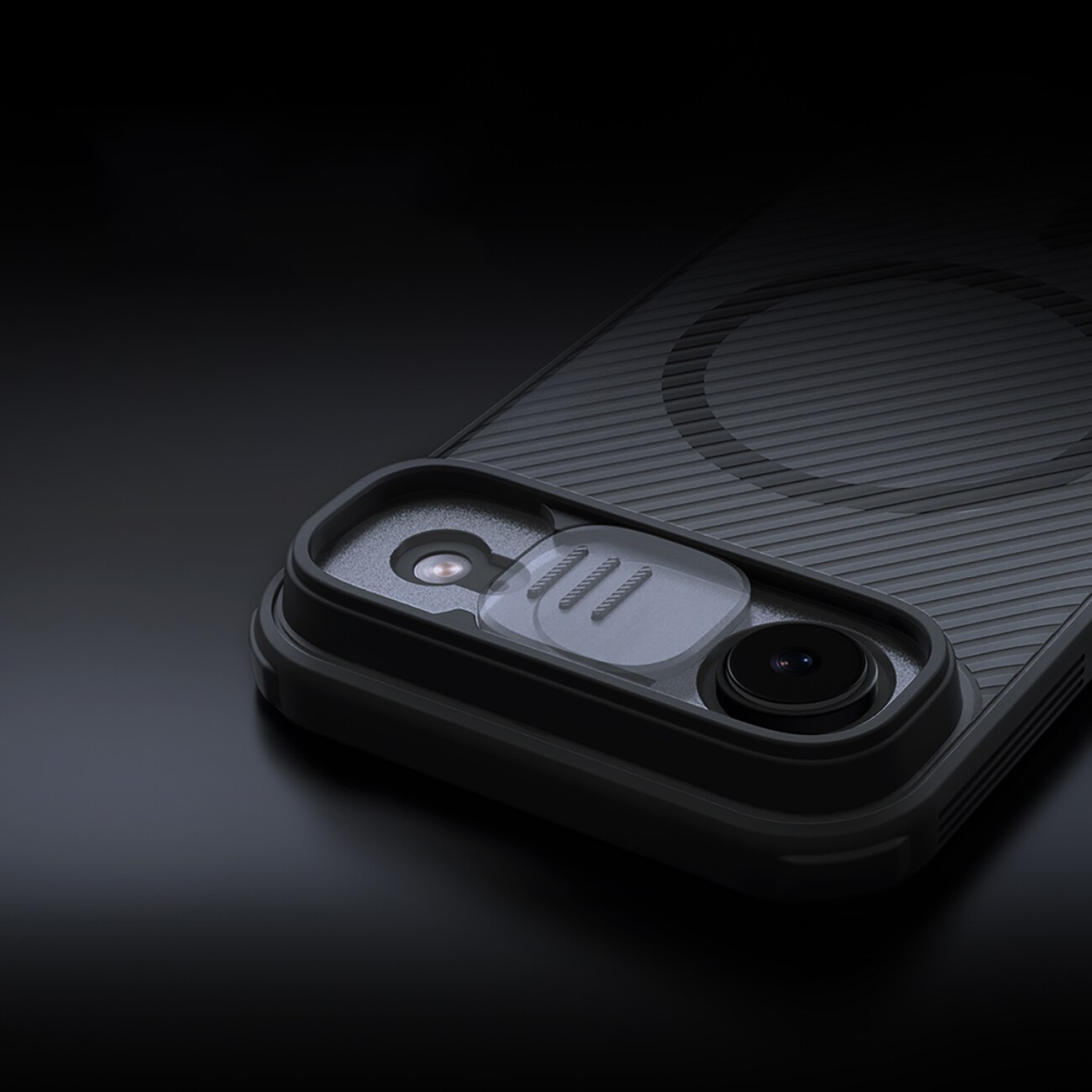 Nillkin CamShield Pro MagSafe-kompatibelt etui til iPhone 17 Air – gennemsigtig sort