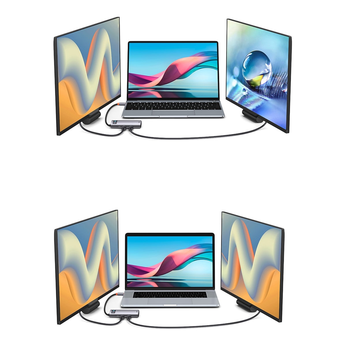 Baseus Metal Gleam HUB 7-i-1 USB-C dockningsstation – HDMI/VGA/3x USB 3.2 Gen1/PD/RJ-45, grå