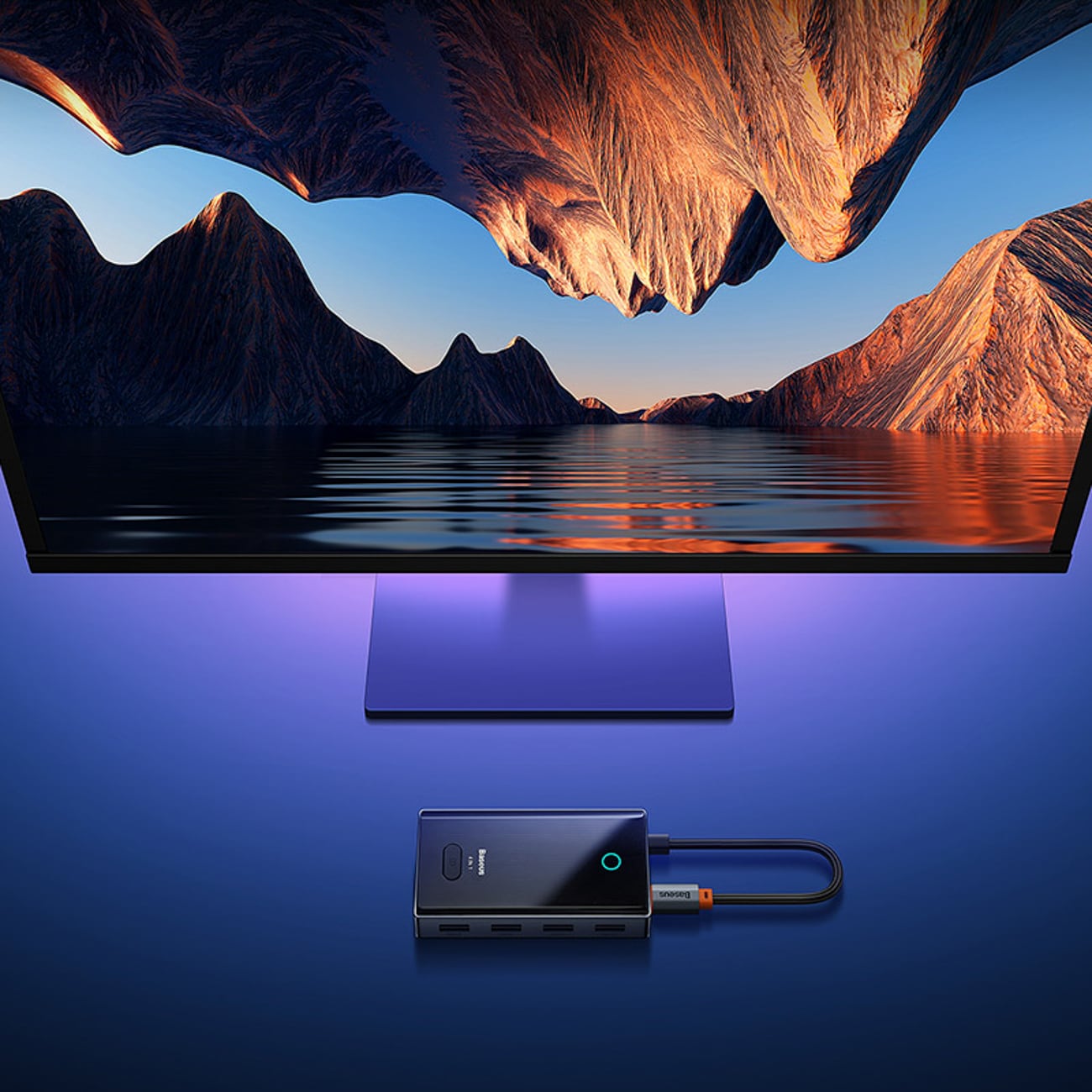 Baseus PioneerJoy 4xUSB-A 3.0 USB-C-hubb – grå
