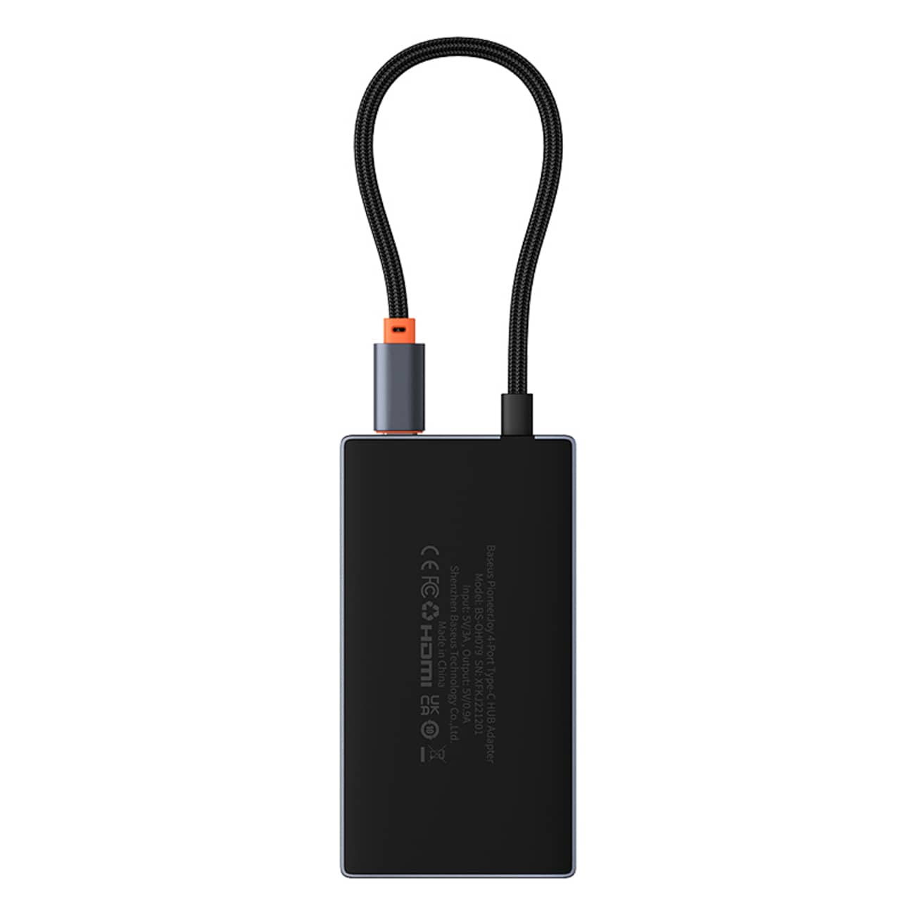 Baseus PioneerJoy 4xUSB-A 3.0 USB-C-hubb – grå
