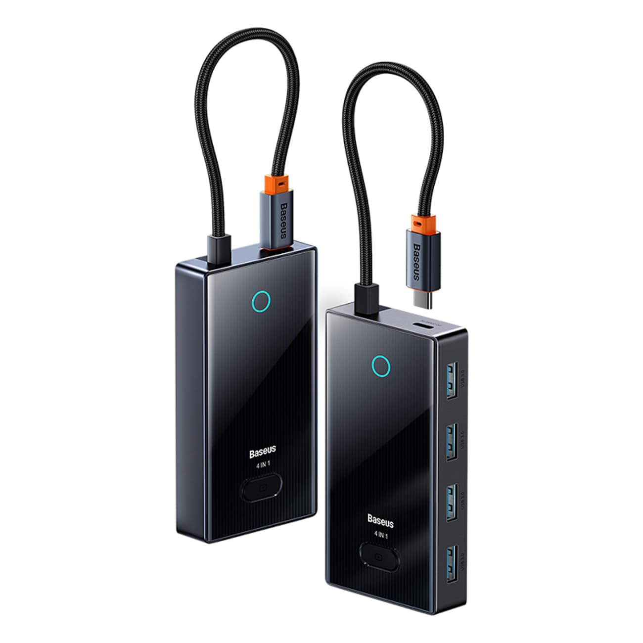 Baseus PioneerJoy 4xUSB-A 3.0 USB-C-hubb – grå
