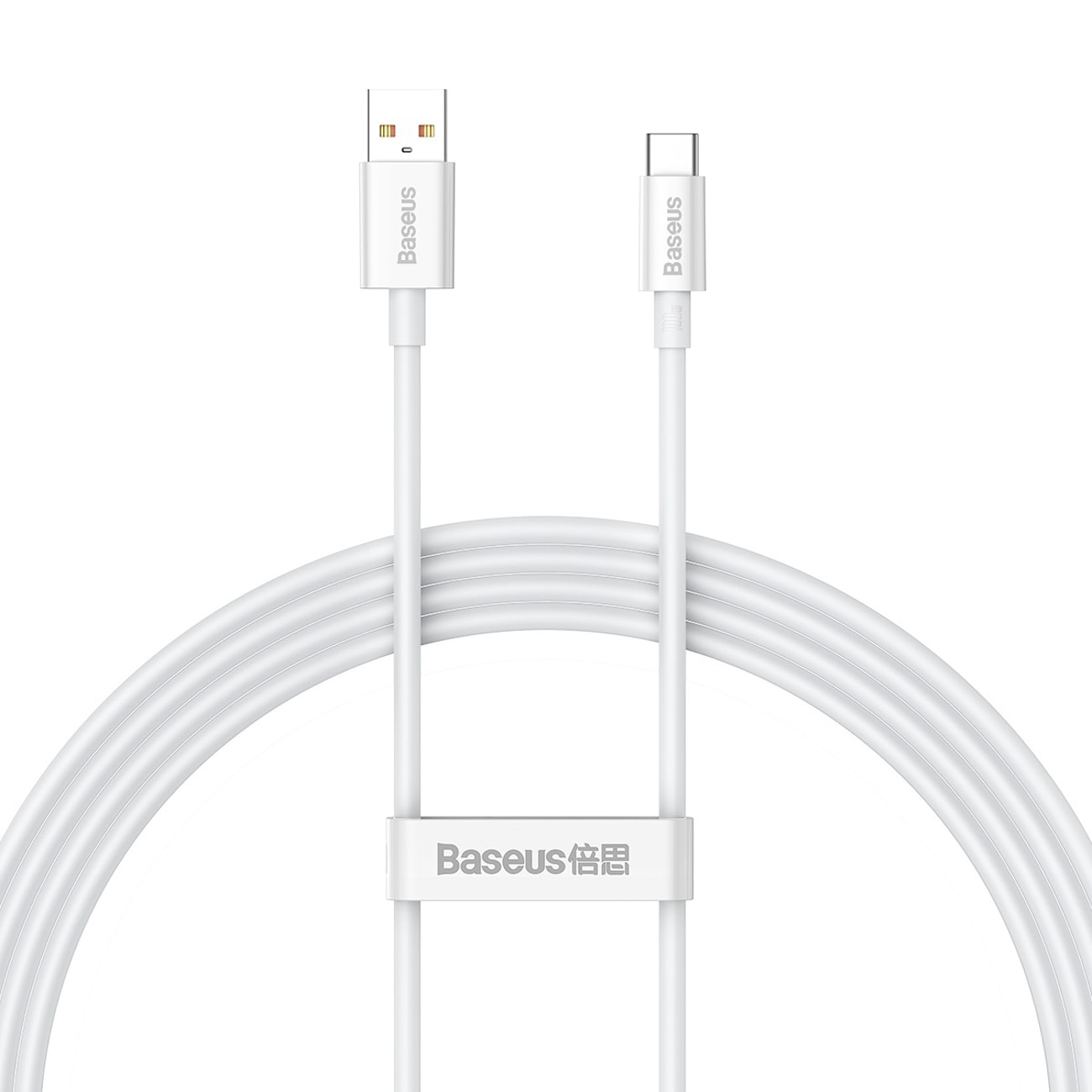 Baseus Superior Series USB-A – USB-C-kabel, 100 W, 1,5 m – vit