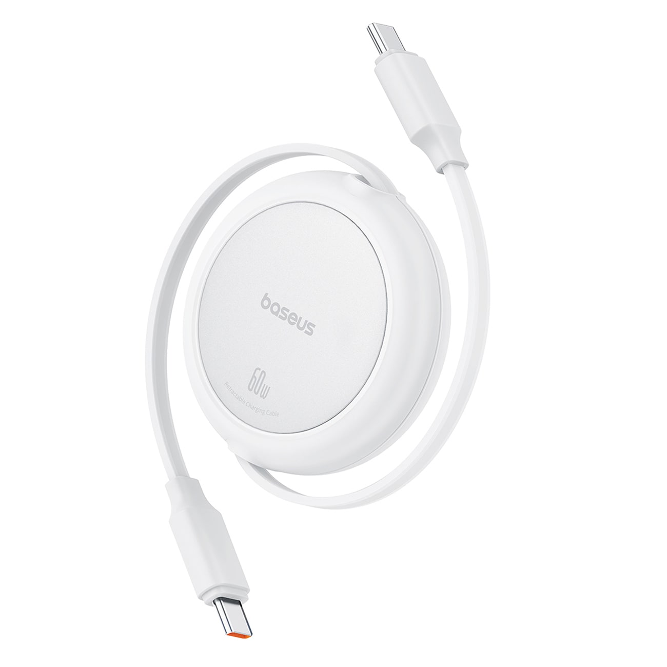 Baseus Free2Pull 60 W USB-C-kabel med upprullningsfunktion – USB-C 1 m – Vit
