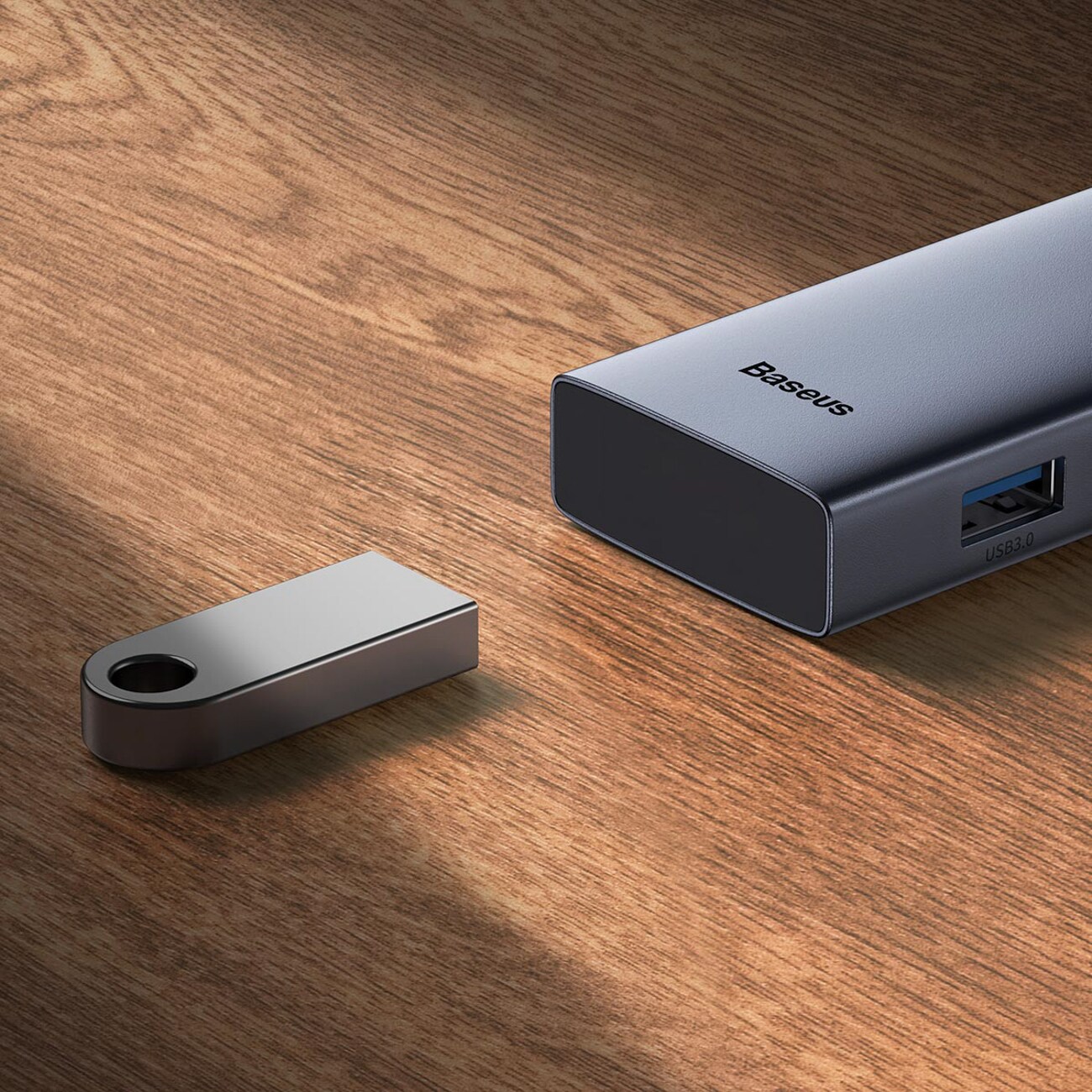 Baseus UltraJoy-serien 5-i-1-hubb USB-C till 1x HDMI 4K@30Hz + 4 x USB-A 3.0 – grå
