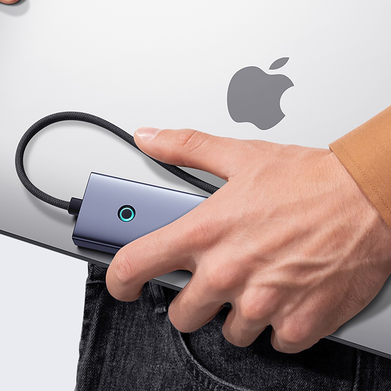 Baseus UltraJoy-serien 5-i-1-hubb USB-C till 1x HDMI 4K@30Hz + 4 x USB-A 3.0 – grå
