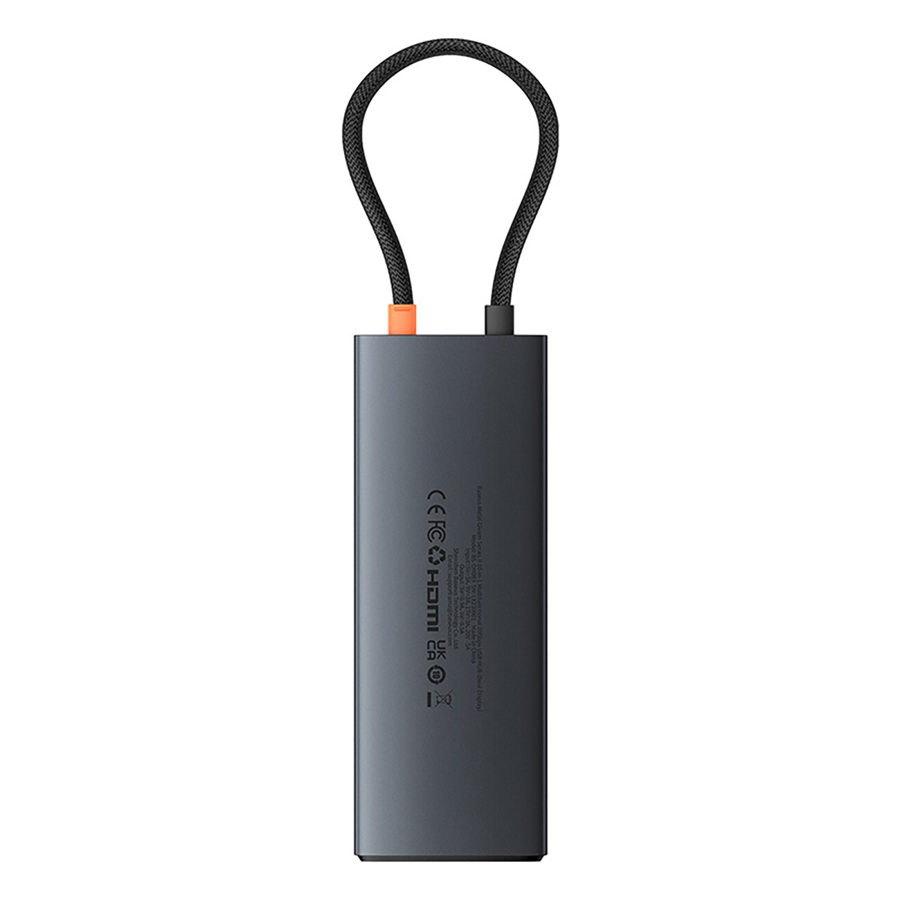 Baseus Metal Gleam II 10-i-1 HDMI, USB-A, USB-C, RJ45, SD/TF-hub – grå