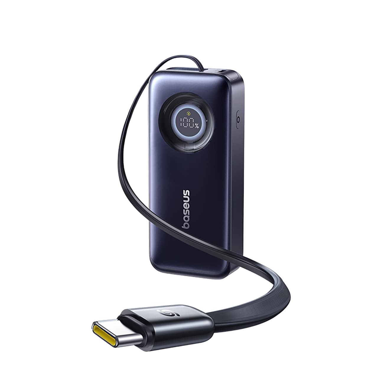Baseus EnerCore CR11 20000mAh 67W powerbank med infällbar USB-C-kabel – svart