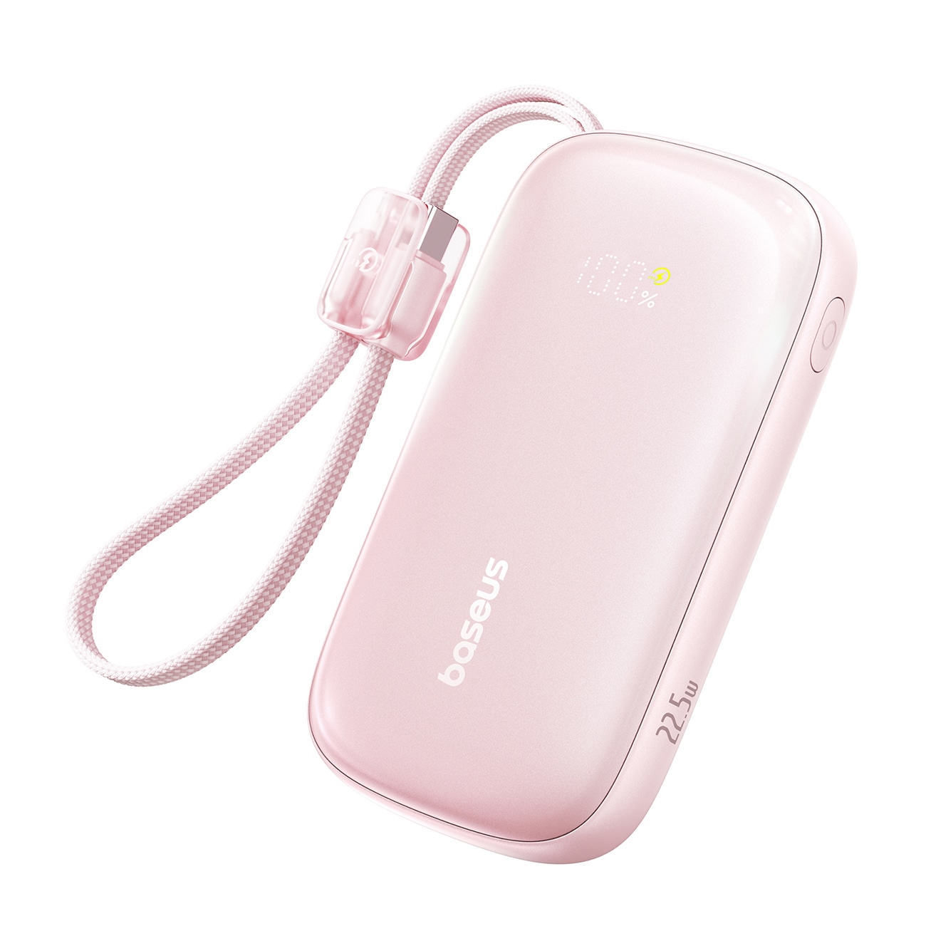 Baseus EnerFill FC21 Qpow 3 Ultra 20000mAh 22,5W powerbank med display och kabel ingår – rosa