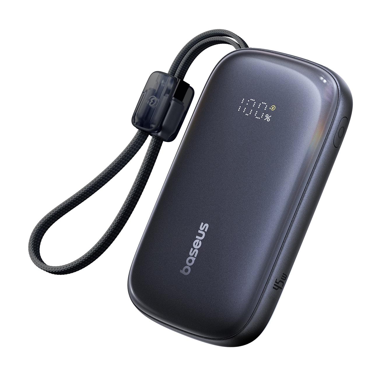 Baseus EnerFill FC21 Qpow 3 Ultra 10000mAh 45W powerbank med integrerad snodd – svart
