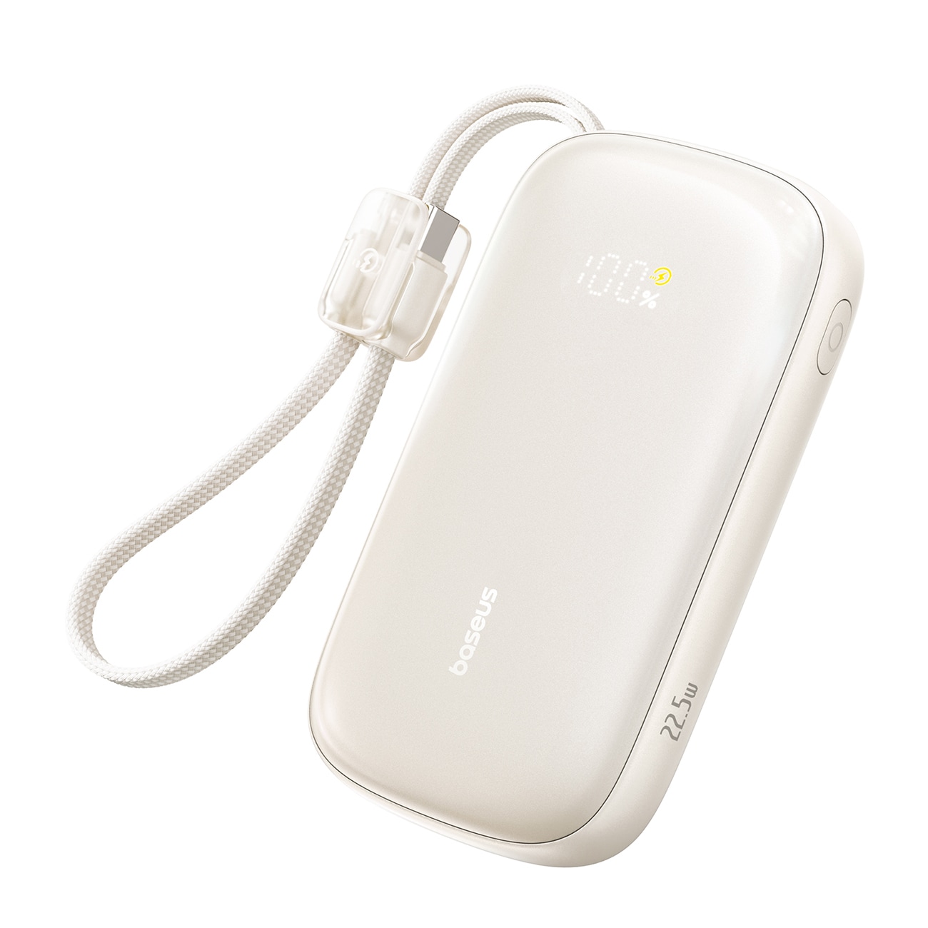 Baseus EnerFill FC21 Qpow 3 Ultra 20000mAh 22,5W powerbank med display och kabel ingår – beige