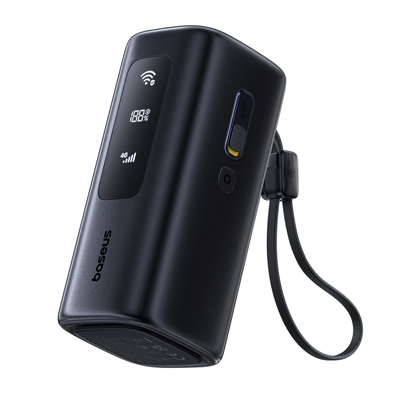 Baseus EnerGeek GX11 MiFi 20000mAh 67W powerbank med Wi-Fi-funktion – svart