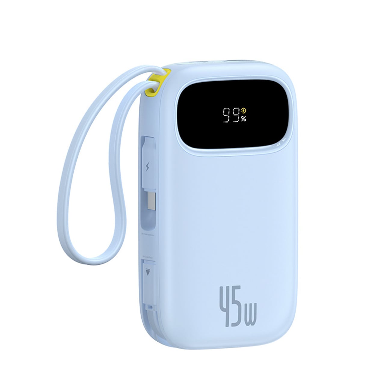 Baseus EnerFill FC31 QPow3 20000mAh 45W powerbank med display och USB-C- och Lightning-kablar – blå