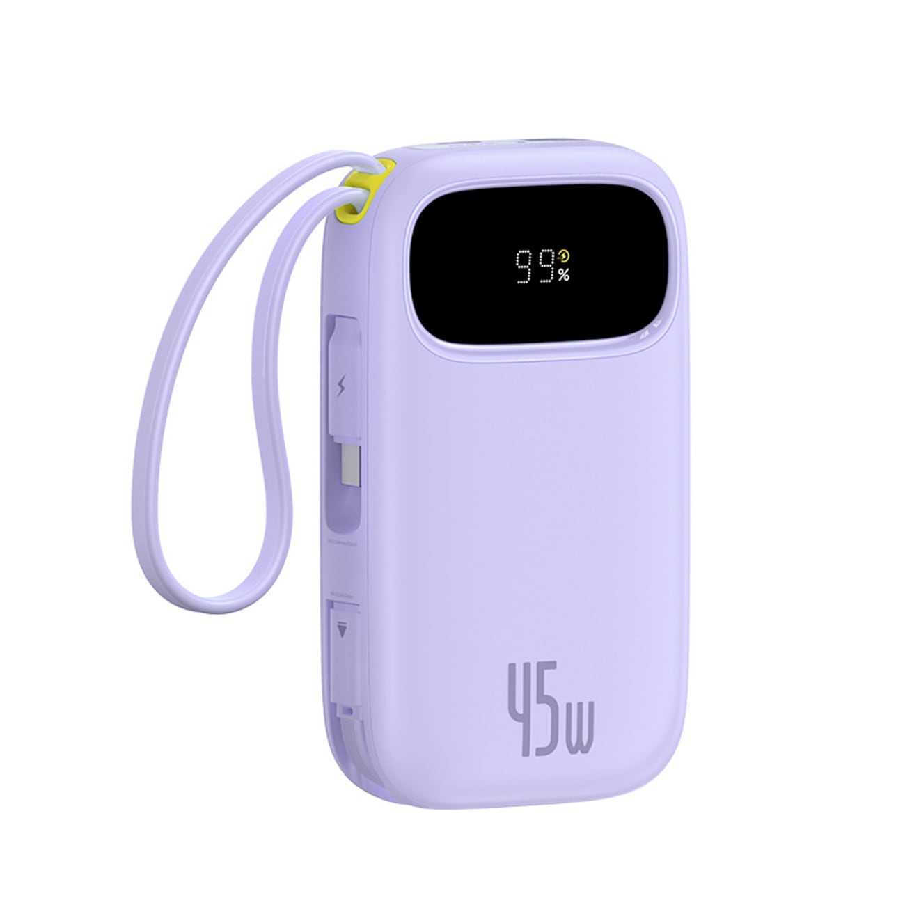 Baseus EnerFill FC31 QPow3 20000mAh 45W powerbank med display och USB-C- och Lightning-kablar – Lila