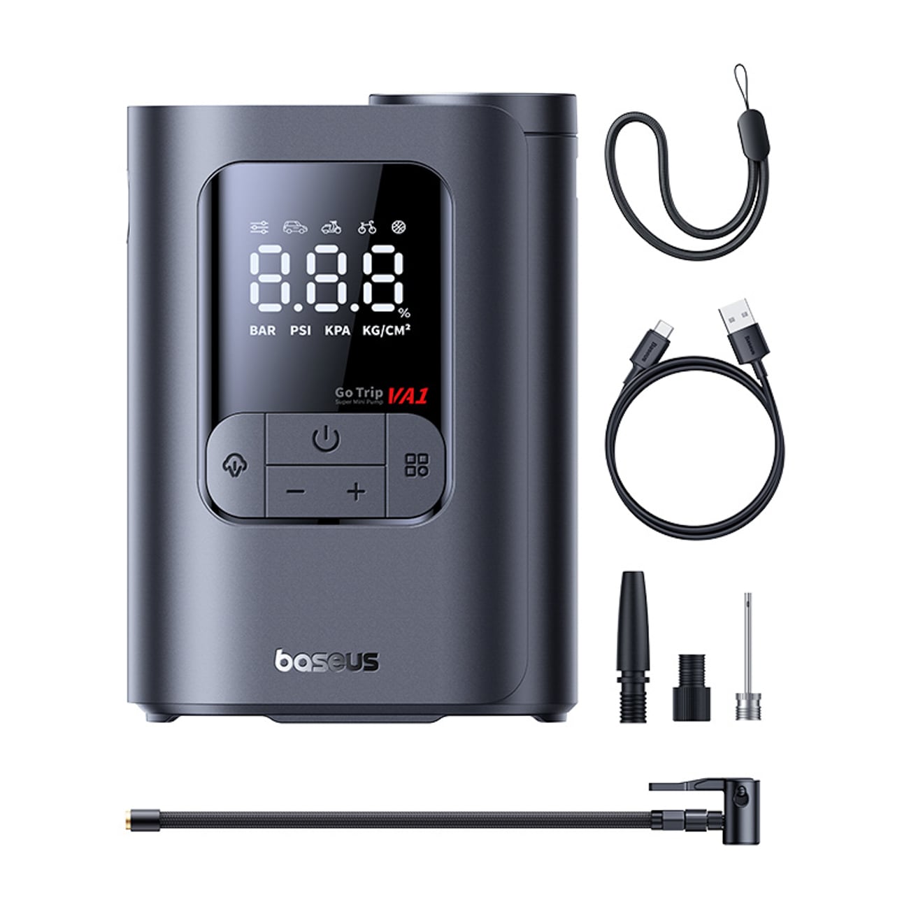 Baseus GoTrip VA1 trådlös pump 150 PSI 7500 mAh – mörkgrå