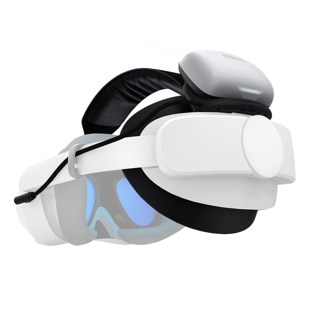 BoboVR P4U-huvudrem med batteri för PICO 4 Ultra och Ultra Enterprise – vit och svart
