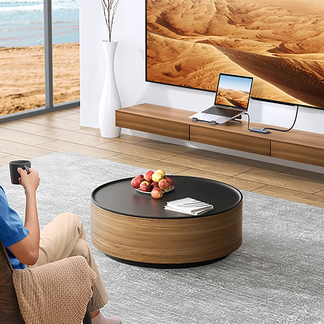 HUB Ugreen CM511 20956A 6-i-1 USB-C – HDMI / 3x USB-A 3.0 / SD/TF-kortläsare – grå
