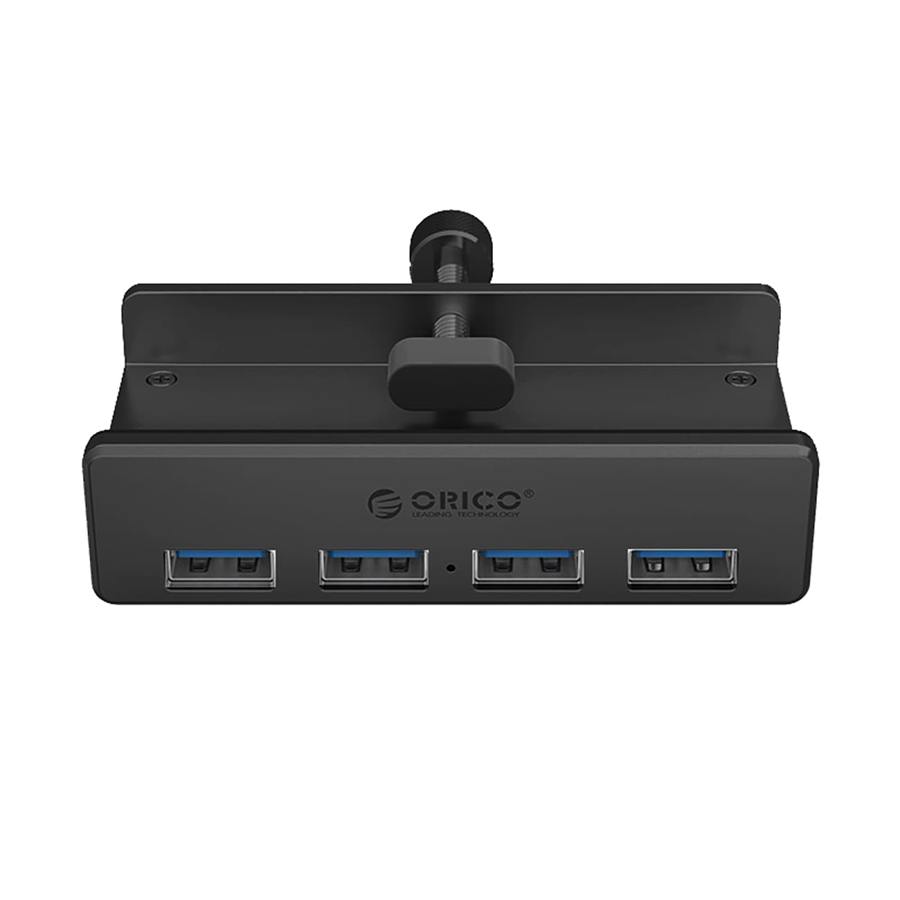 Orico MH4PU Hub med klämfäste, 4x USB-A 3.0 – Svart