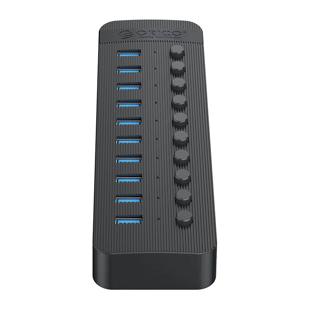 Orico CT2U3-10AB 10-portars USB-A 3.0-hubb med strömbrytare – svart