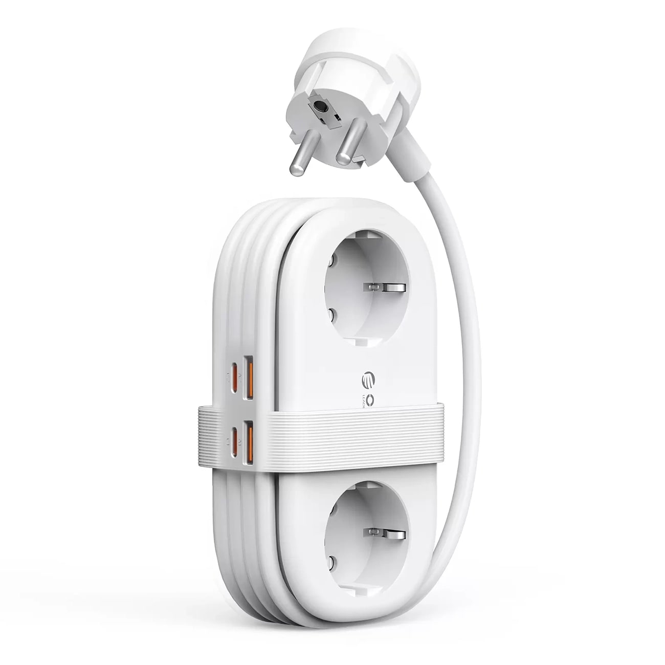 Orico AP3 20 W GaN 5-i-1-grenuttag 2x växelström + 2x USB-A + 1x USB-C – Vit