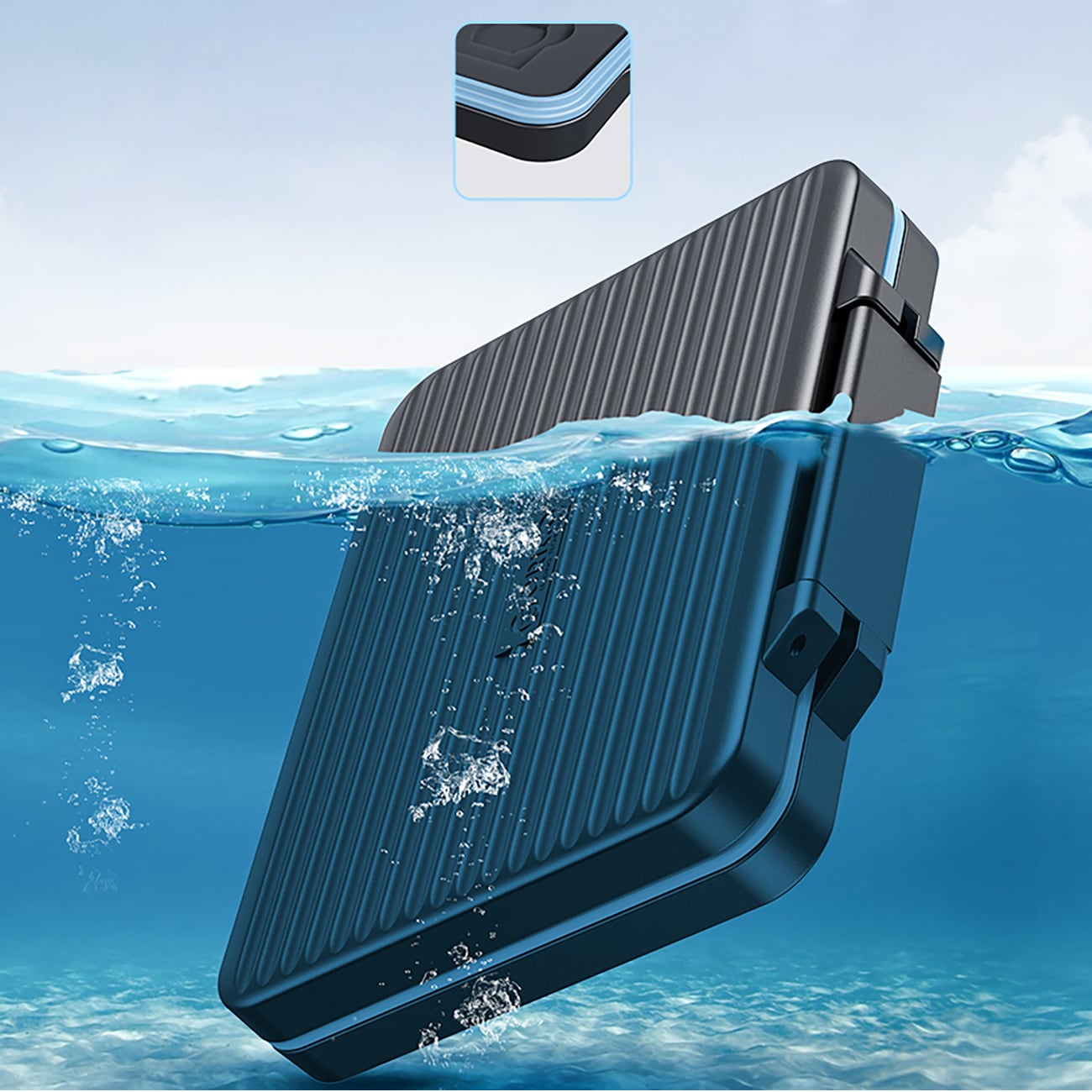 Orico PHCD-fodral för minneskort och datamedier – svart – för SSD/HDD/M.2 + SD/Micro SD/CF