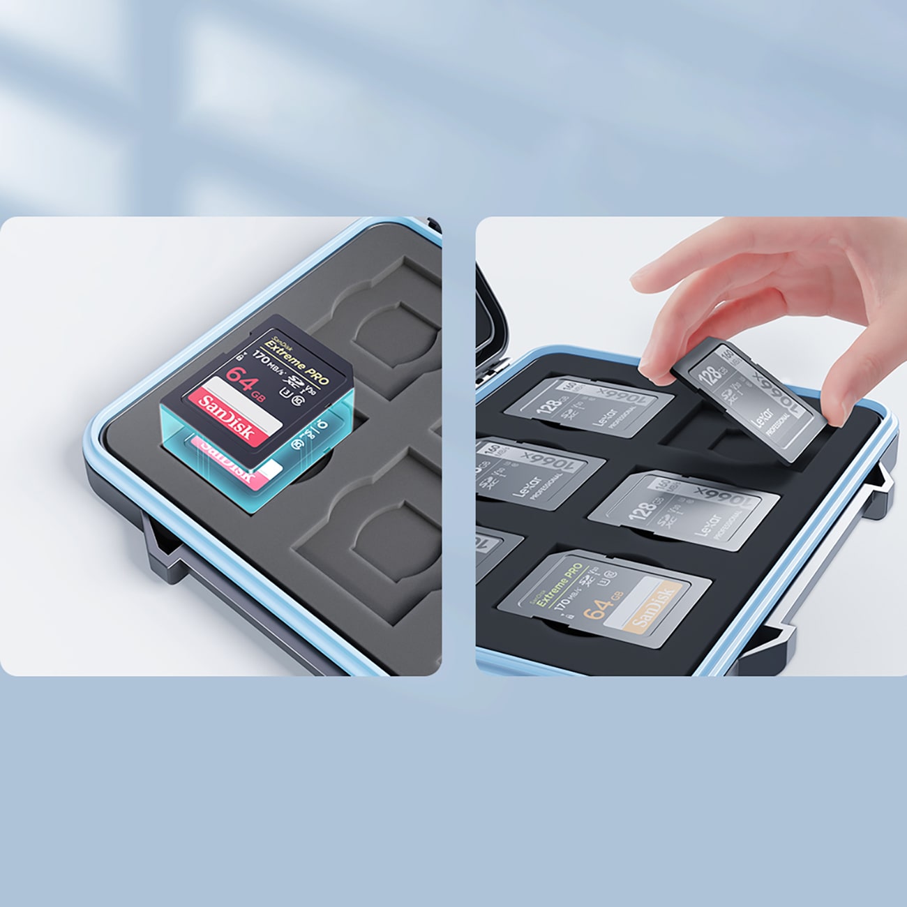 Orico PHCD-fodral för minneskort och datamedier – svart – för SSD/HDD/M.2 + SD/Micro SD/CF