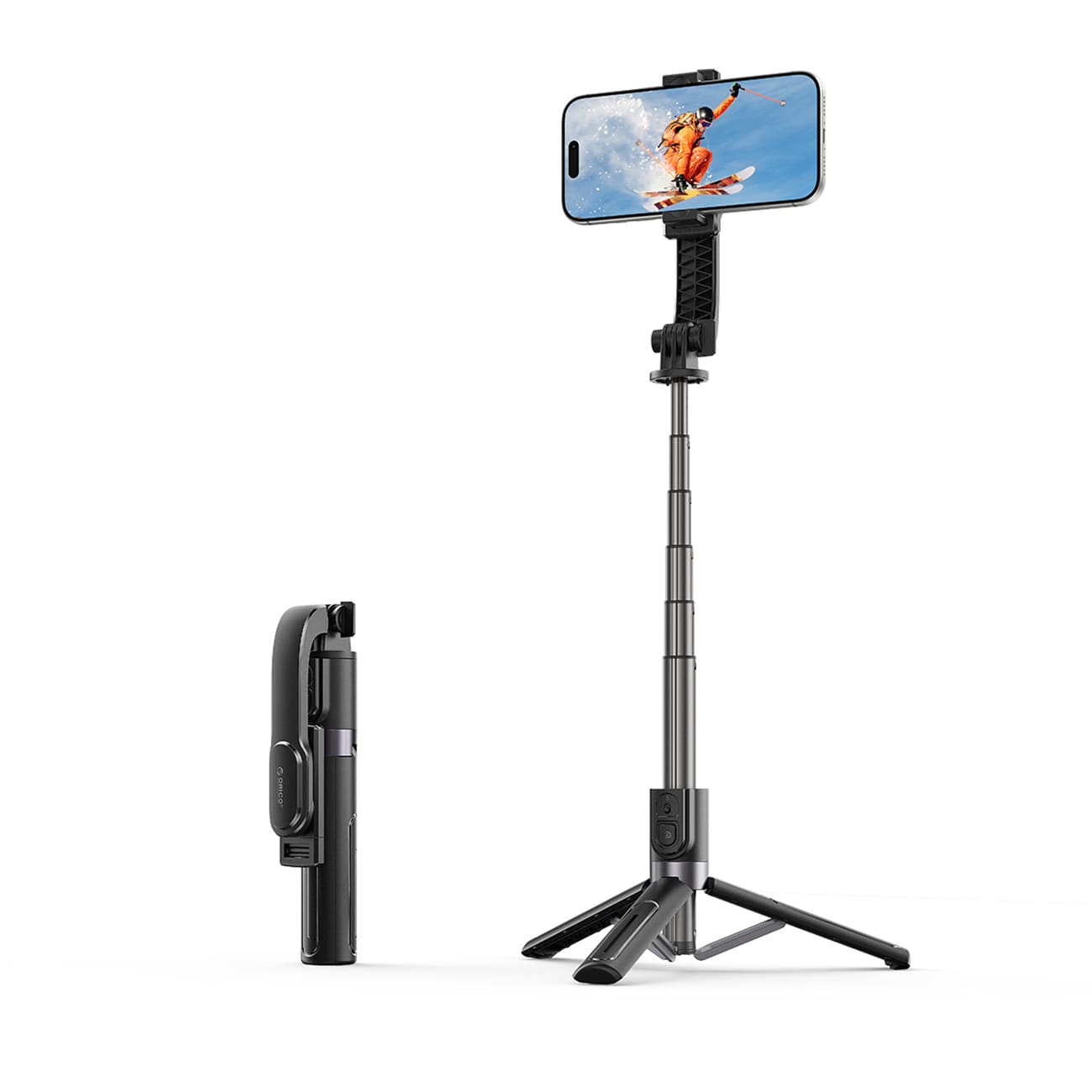 Selfiepinne Orico SPV90, ministativ i aluminium, Bluetooth, 360 graders rotation – svart