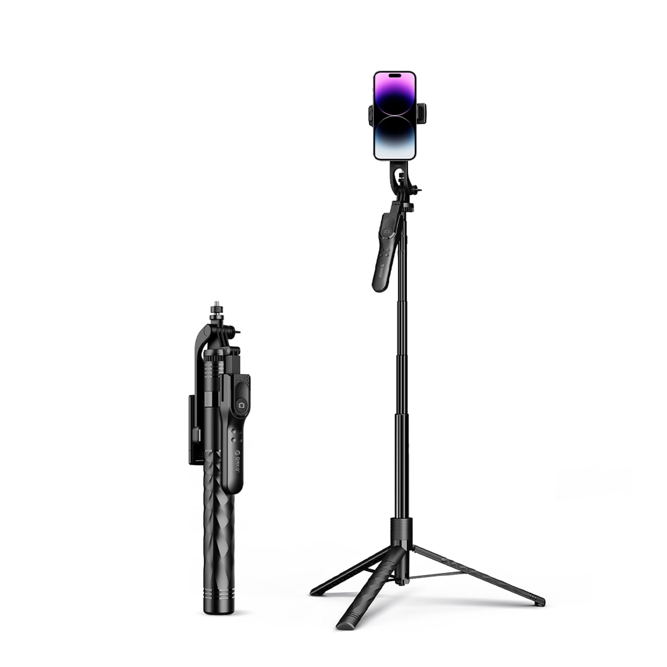 Orico SPM175 Selfiepinne med stativ 1/4", för mobilkamera, 360° rotation, Bluetooth 5.2 – svart