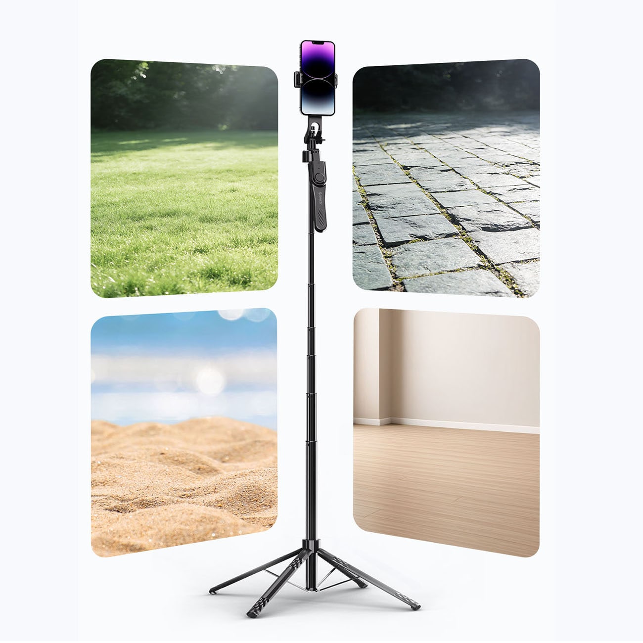 Orico Selfiepinne SPN185, 1/4-tums stativ för mobilkamera, 360° rotation, Bluetooth 5.2 – svart