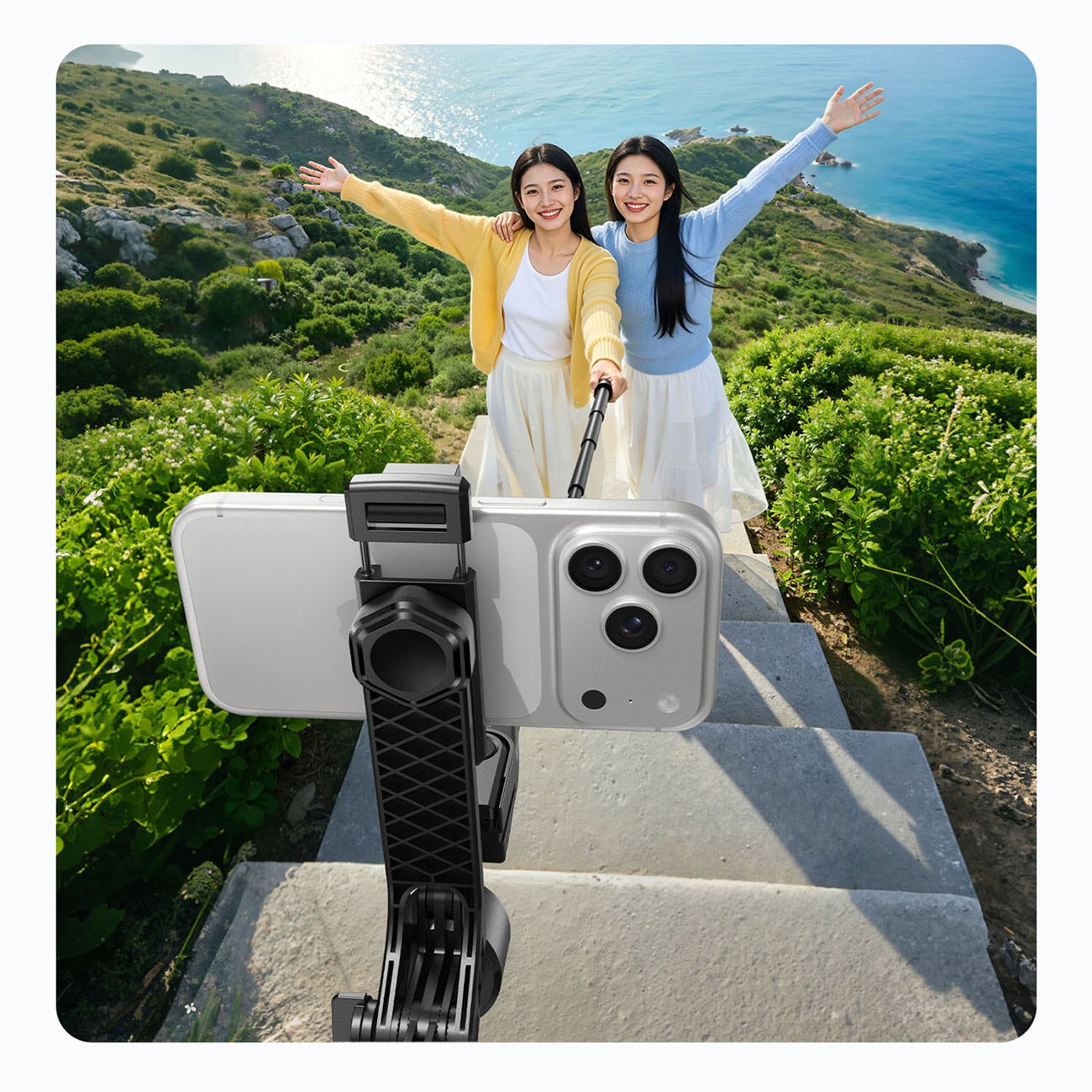 Orico Selfiepinne SPN185, 1/4-tums stativ för mobilkamera, 360° rotation, Bluetooth 5.2 – svart