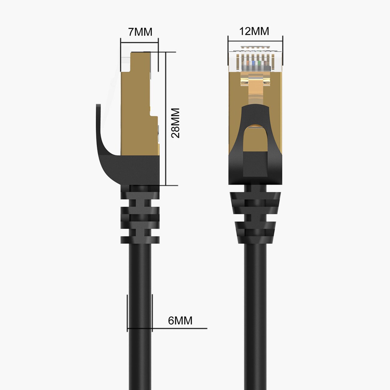 Orico PUG-C7 CAT7 10 Gbps RJ45 Ethernet-nätverkskabel för internet och LAN, rund, 3 m – svart