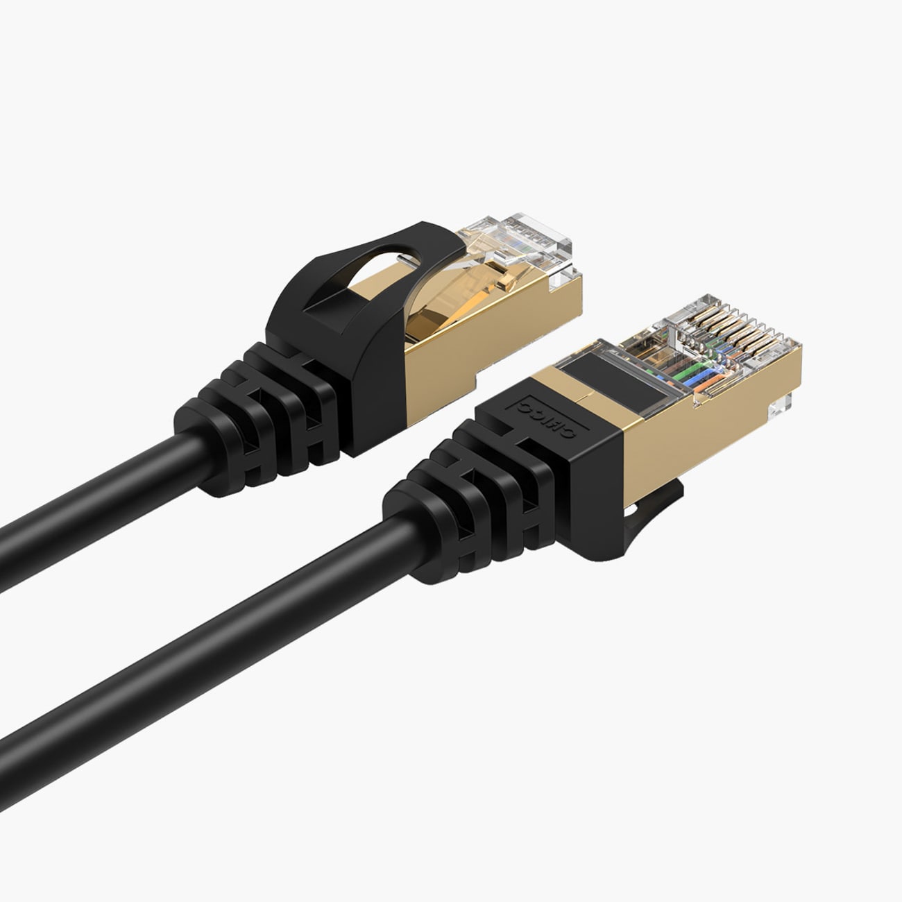 Orico PUG-C7 CAT7 10 Gbps RJ45 Ethernet-nätverkskabel för internet och LAN, rund, 5 m – svart