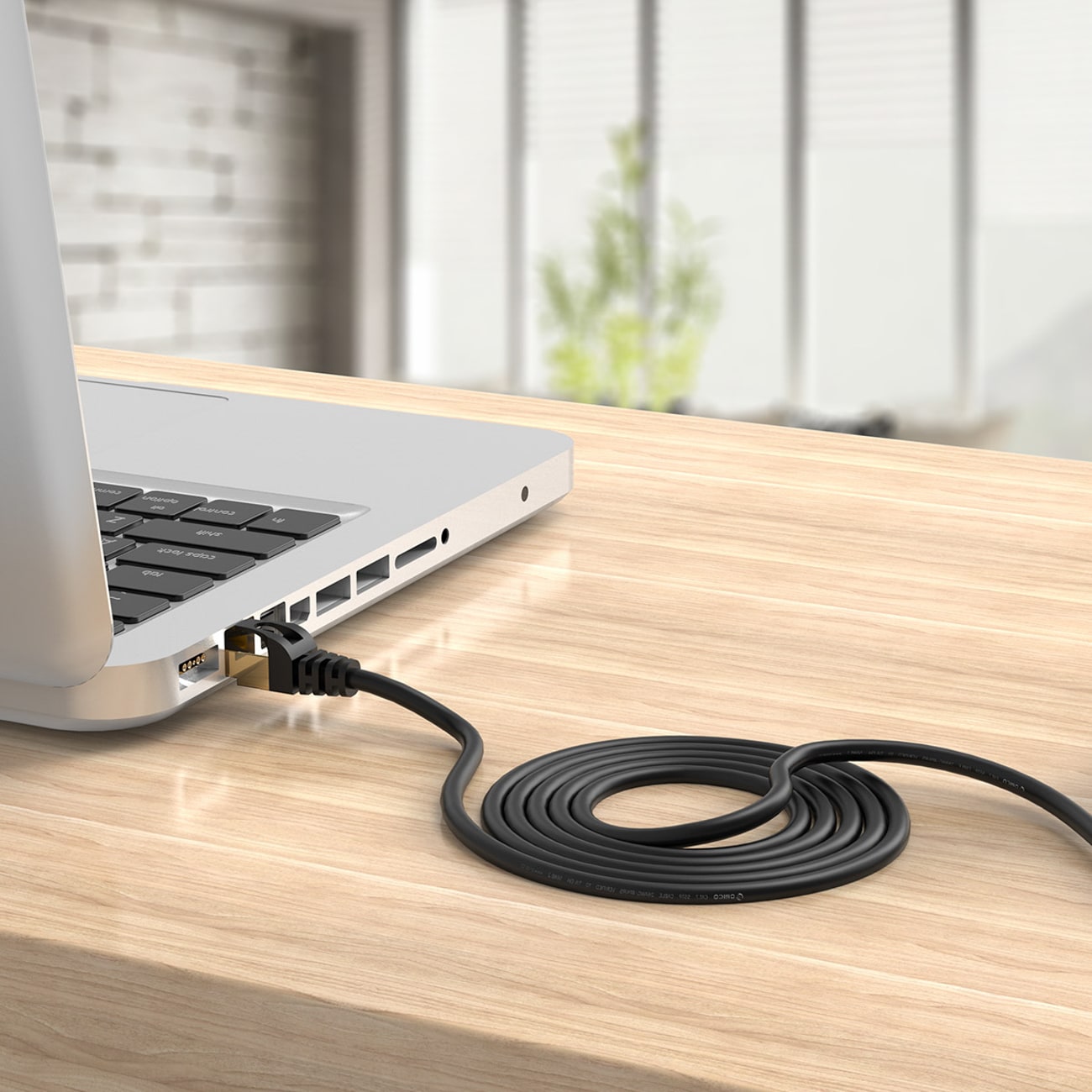Orico PUG-C7 CAT7 10 Gbps RJ45 Ethernet-nätverkskabel för internet och LAN, rund, 5 m – svart