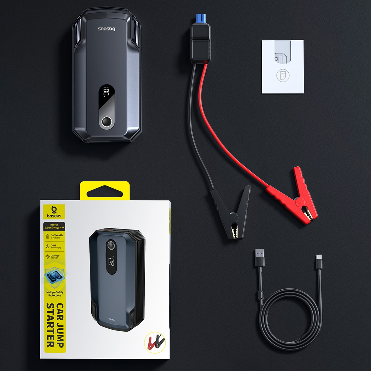 Baseus Super Energy Max 20000mAh -käynnistysakku – musta