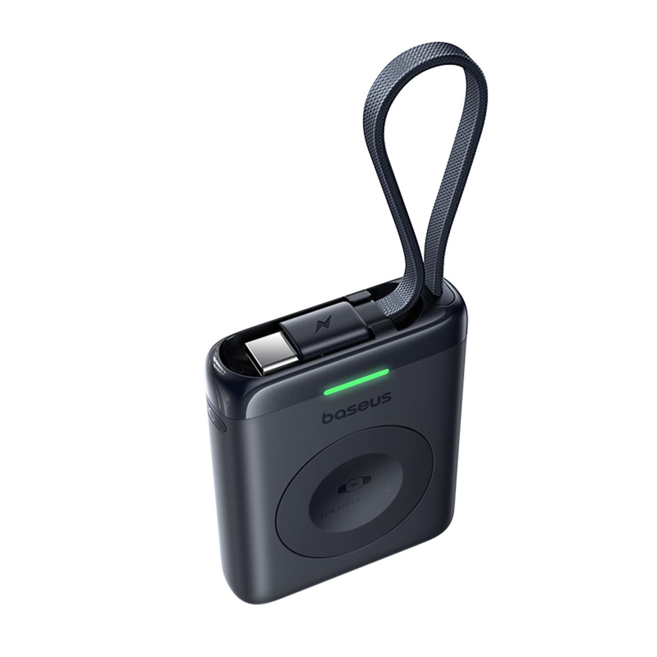Baseus EnerFill FW11 5 W powerbank for Apple Watch med innebygd kabel – svart
