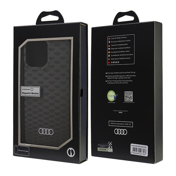 Audi IML-sømønster MagSafe iPhone 16 Pro Max 6,9" sort/sort hardcase AU-IMLMIP16PM-Q5/D3-BK