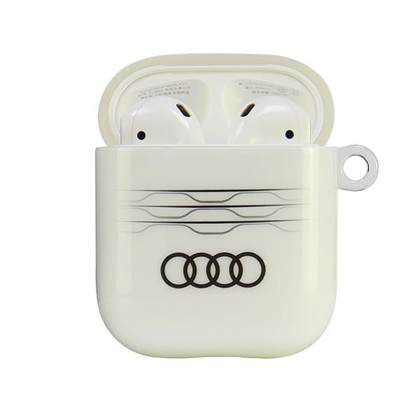 Audi IML-etui med geometrisk mønster til AirPods 1 / 2 – hvid