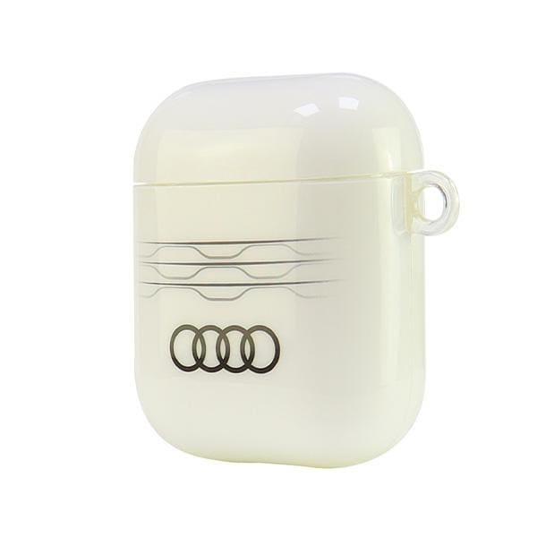 Audi IML-etui med geometrisk mønster til AirPods 1 / 2 – hvid