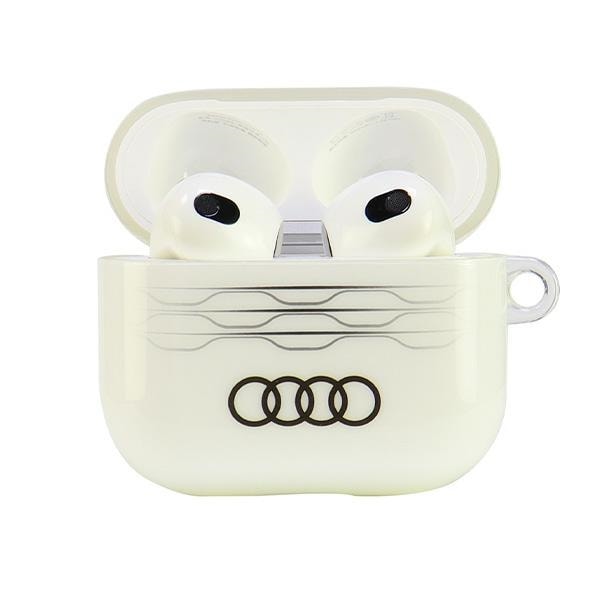 Audi IML AirPods 3-etui med geometrisk mønster – hvid