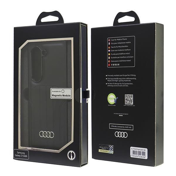 Audi-fodral i syntetläder med MagSafe för Samsung Galaxy Z Fold 6 – Svart