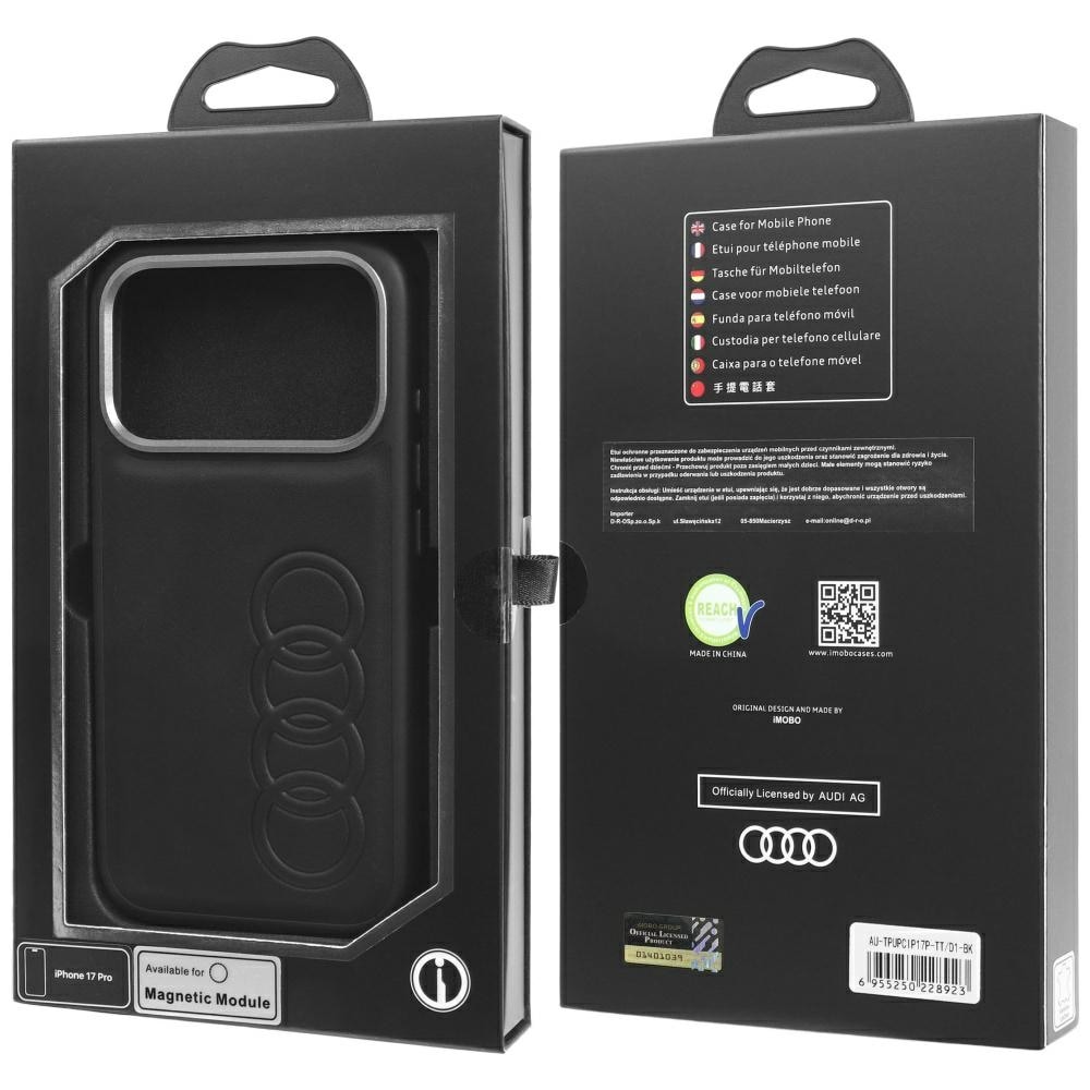 Audi TT MagSafe-etui i syntetisk læder til iPhone 17 Pro – sort