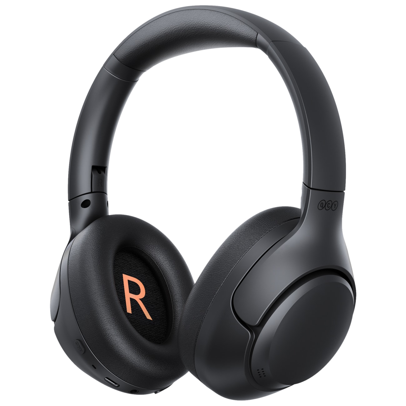 QCY H3 hörlurar som täcker öronen med aktiv brusreducering (ANC) och Bluetooth 5.4 – Svart