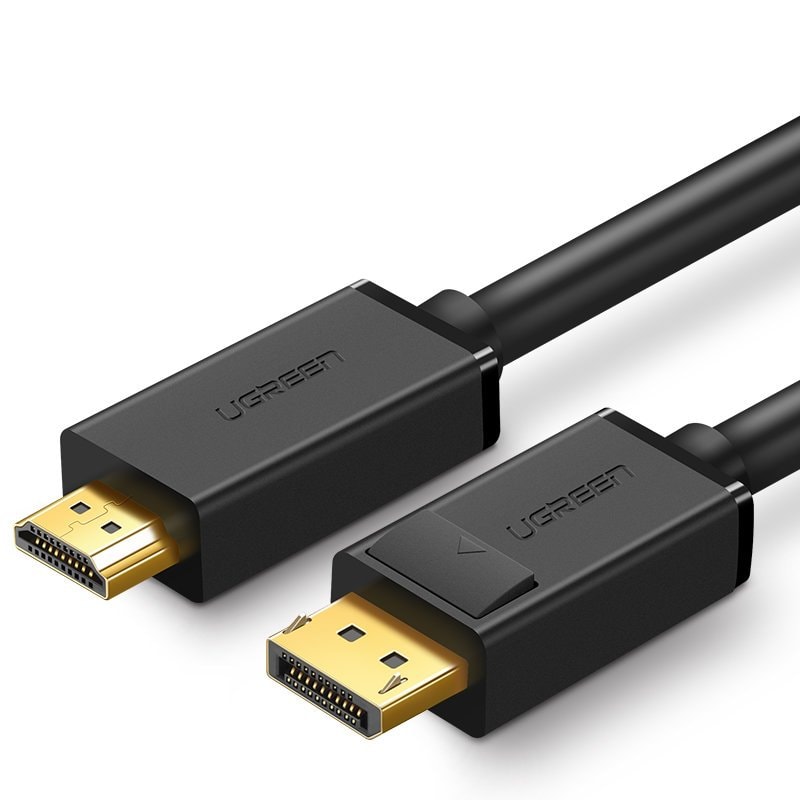 Ugreen enkelriktad DisplayPort-till-HDMI-kabel, 4K, 30 Hz, 32 AWG, 1,5 m, svart (DP101 10239)