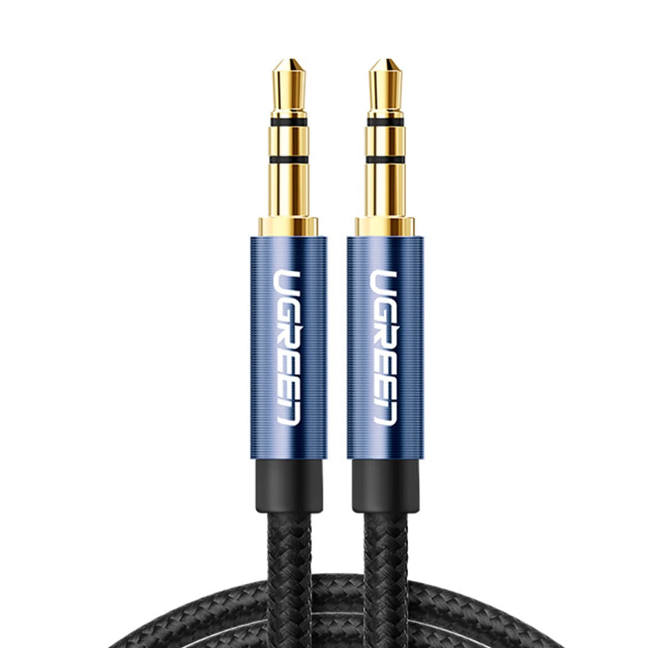 Ugreen AUX-ljudkabel, rak, minijack 3,5 mm, 1 m, blå (AV112)