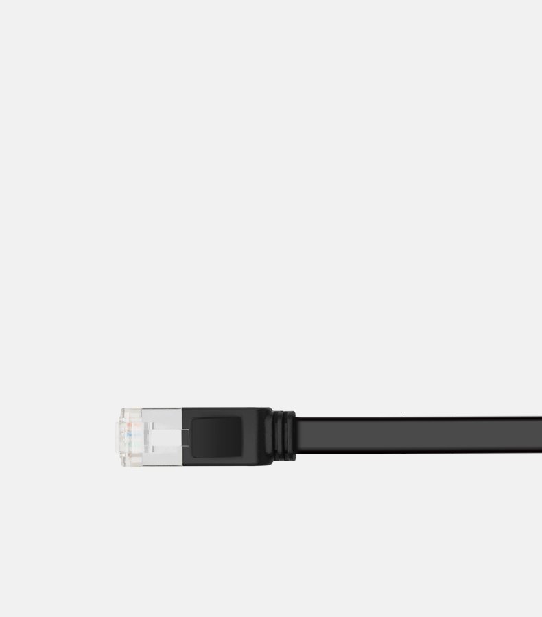 Ugreen platt nätverkskabel, RJ45 Ethernet, Cat 6 UTP, 1000 Mbps, 2 m, svart (50185)