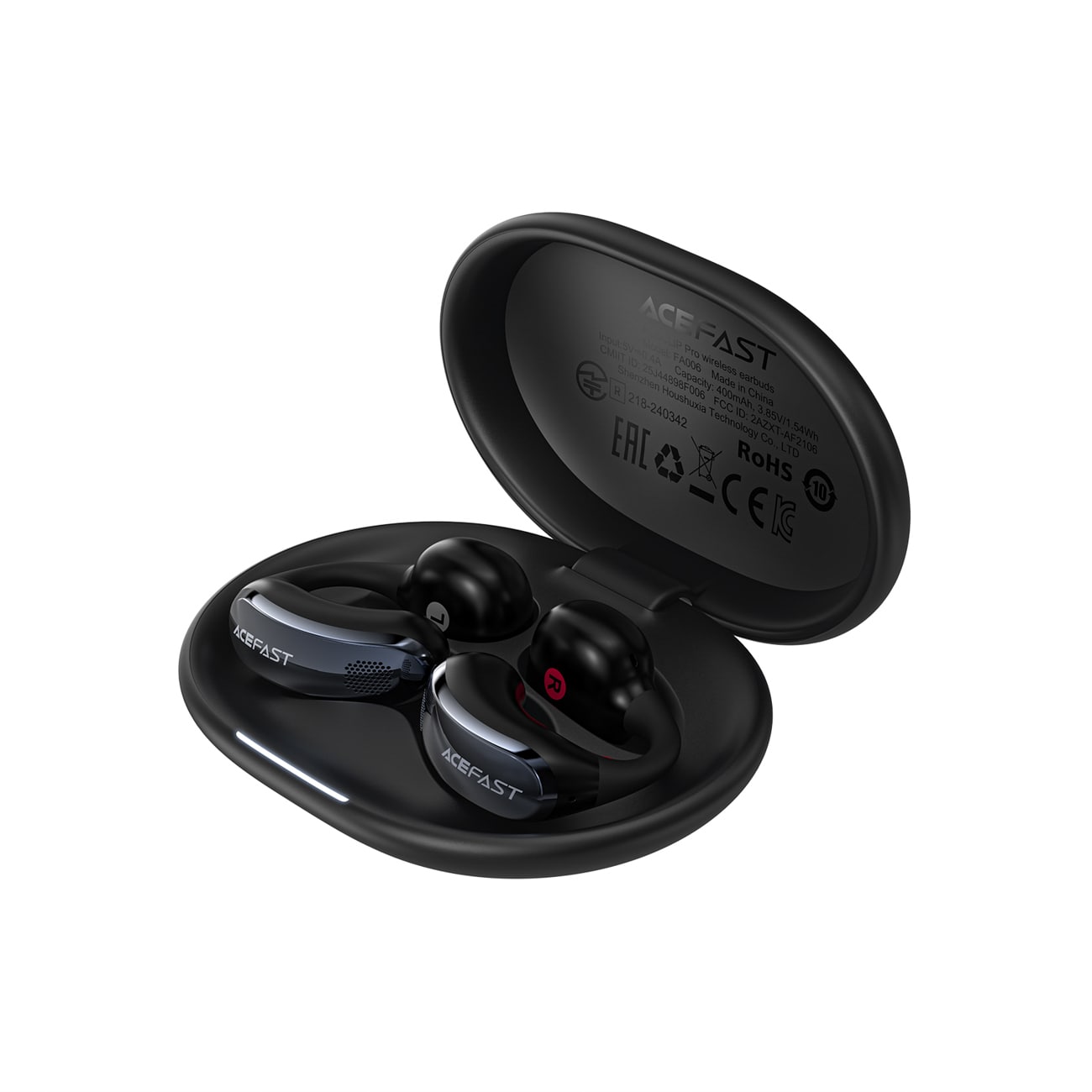 Acefast FA006 ACEGLIP Pro trådlösa in-ear-hörlurar OWS – Svart