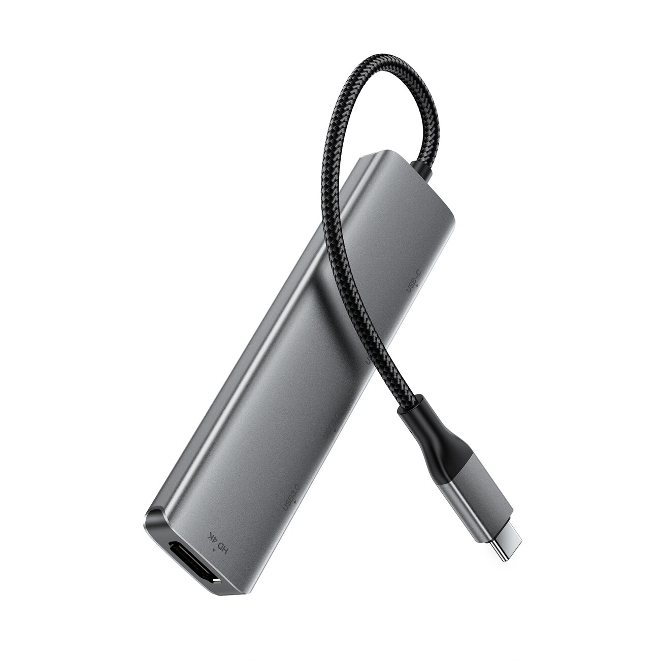 Acefast J16 USB-hubb med USB-C, 5-i-1, HDMI 4K 60 Hz, PD 90 W, dockningsstation – grå