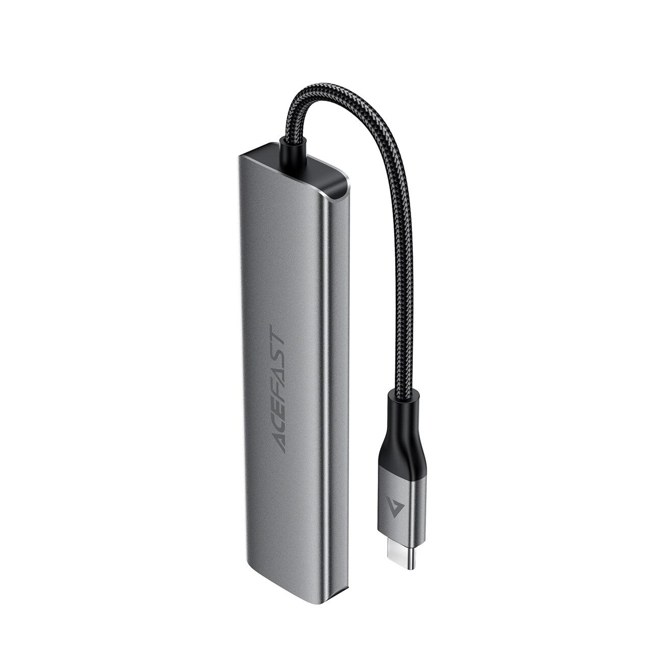 Acefast J18 USB-hubb med USB-C, 6-i-1, HDMI 4K 60 Hz, PD 90 W, dockningsstation – grå